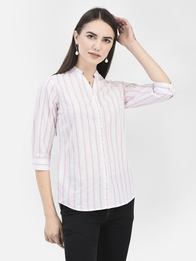 Vertical Striped Pink Shirt