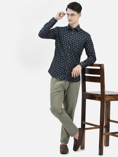 Navy Blue Printed Shirt