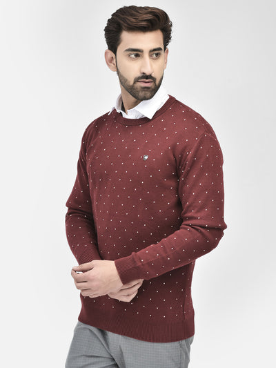 Maroon Printed Sweaters.