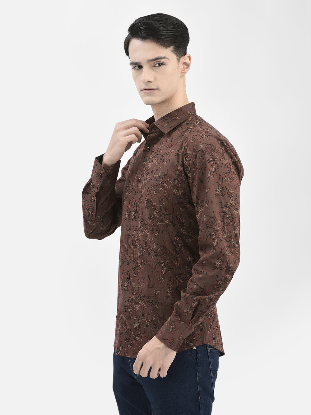 Brown Printed Shirt
