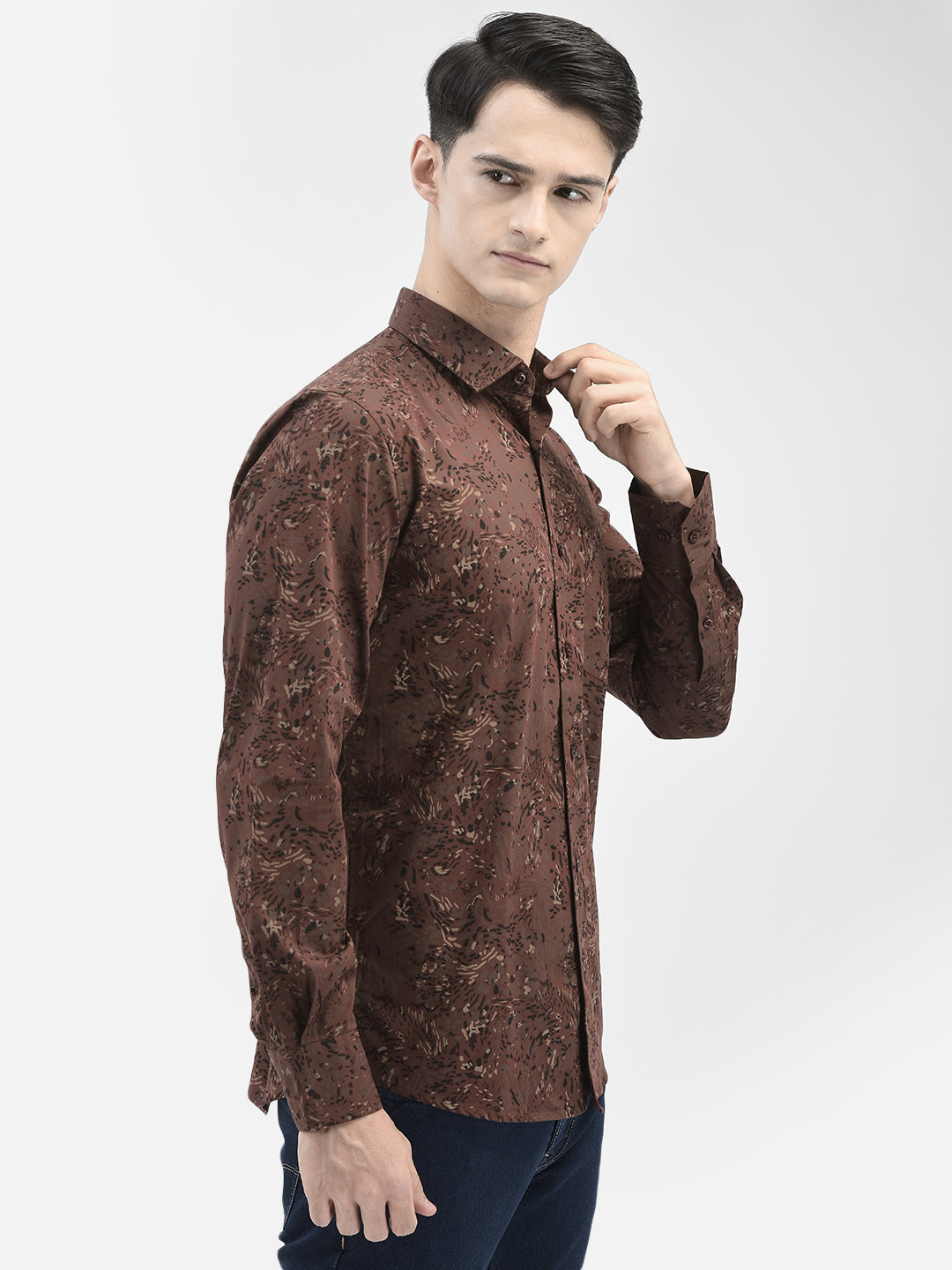 Brown Printed Shirt