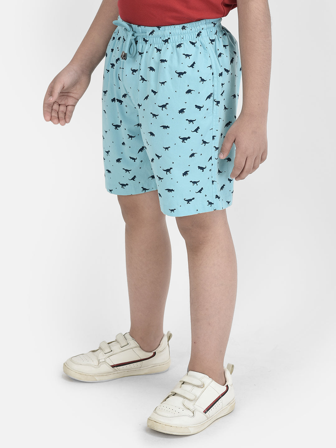 Turquoise Animal Printed Lounge Shorts