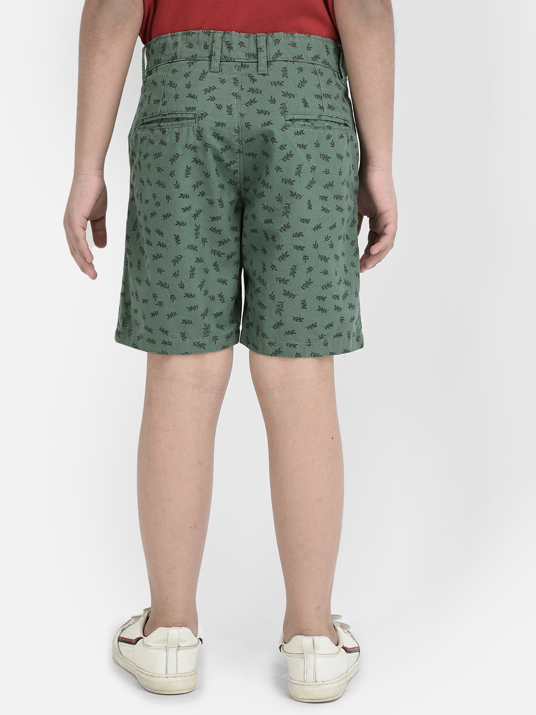 Green Floral Printed Shorts