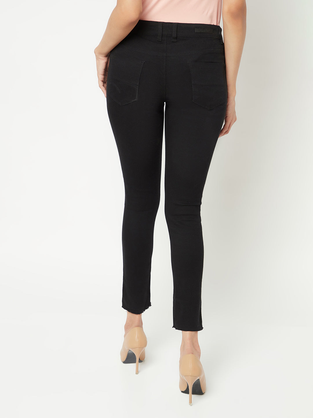  Black Skinny Ankle Length Jeans 