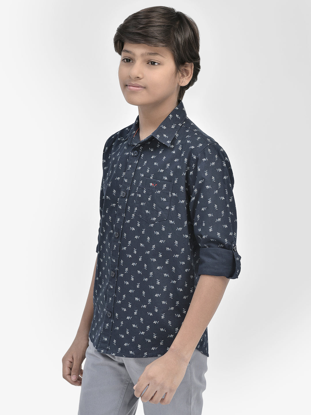 Navy Blue Printed Shirt