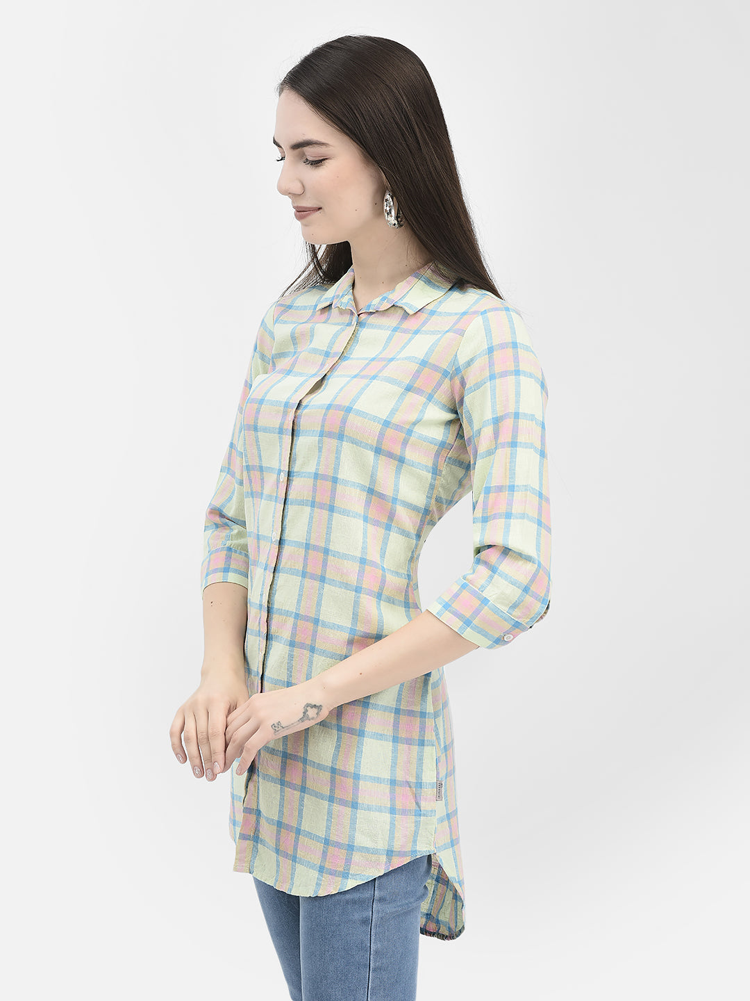 Tartan Checked Multi Longline Shirt