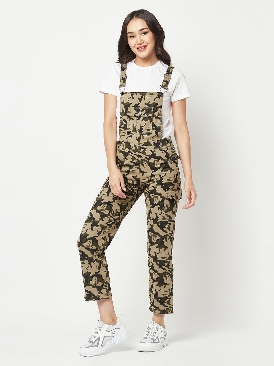  Olive Camouflage Straight Leg Dungarees