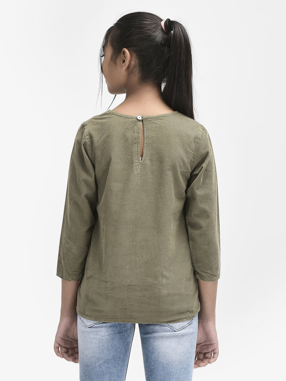  Olive Round Neck Top 