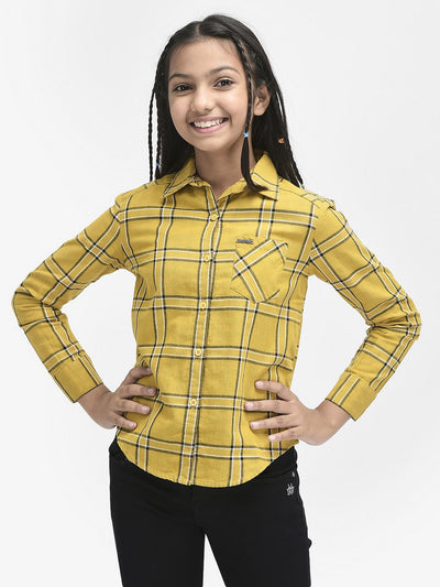 Yellow Checked Cotton Shirt