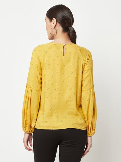 Mustard Floral Top