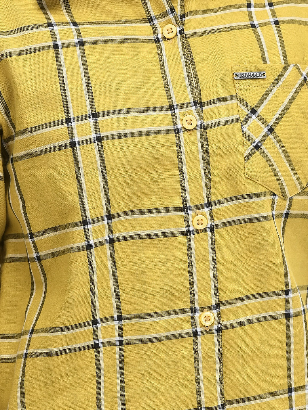 Yellow Checked Cotton Shirt