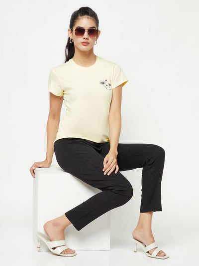 Black Slim Cotton Trousers