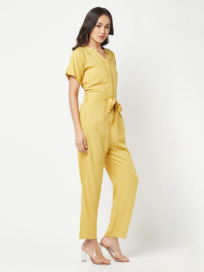 Mustard V-Neck Jumpsuit