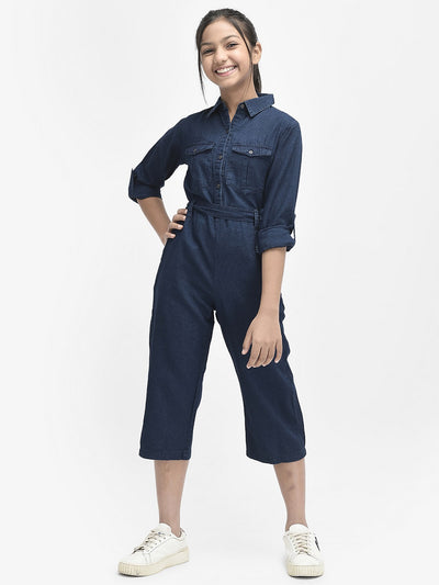  Navy Blue Capri Jumpsuit