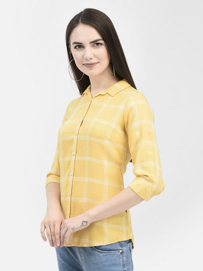 Windowpane Checked Yellow Shirt