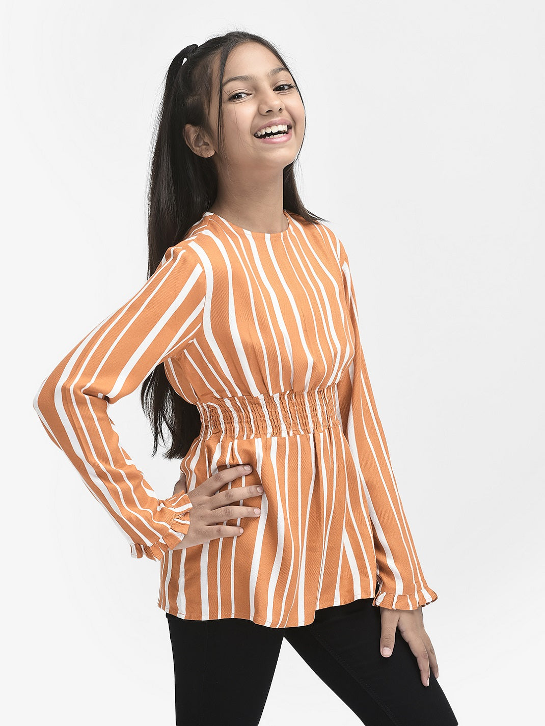 Orange Striped Top