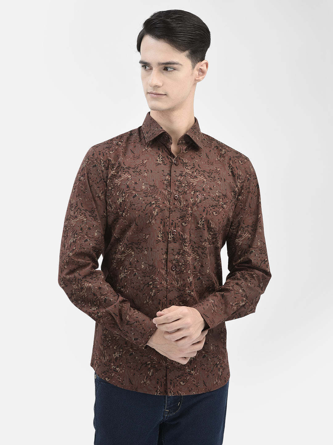 Brown Printed Shirt