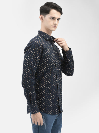 Navy Blue Printed Shirt