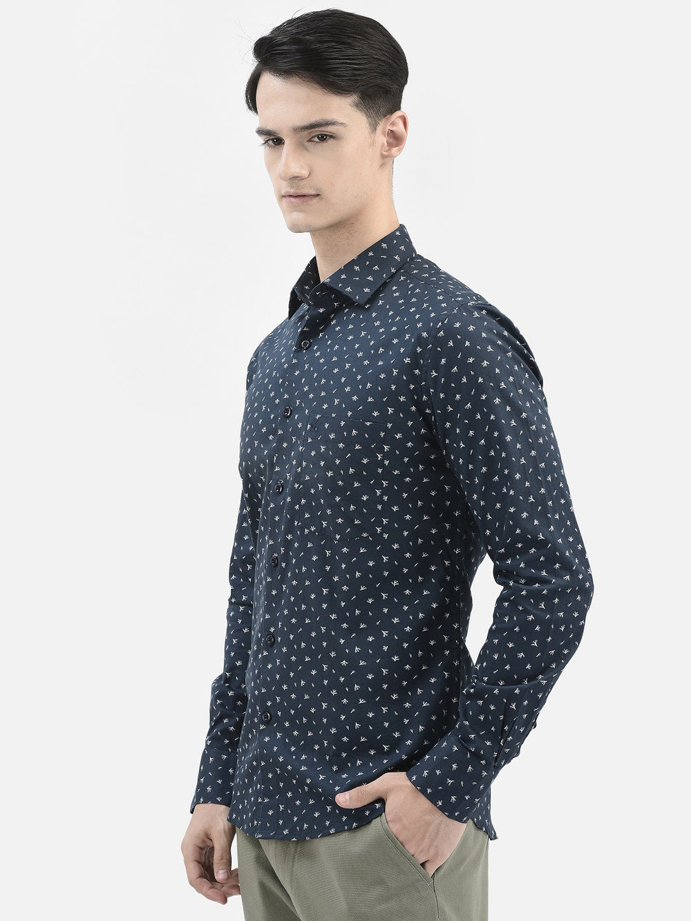 Navy Blue Printed Shirt