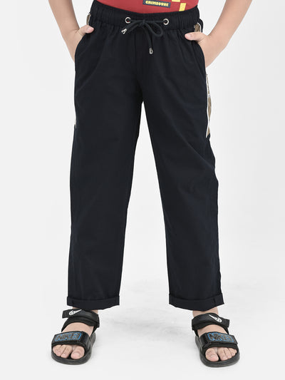 Navy Blue Cotton Track Pants