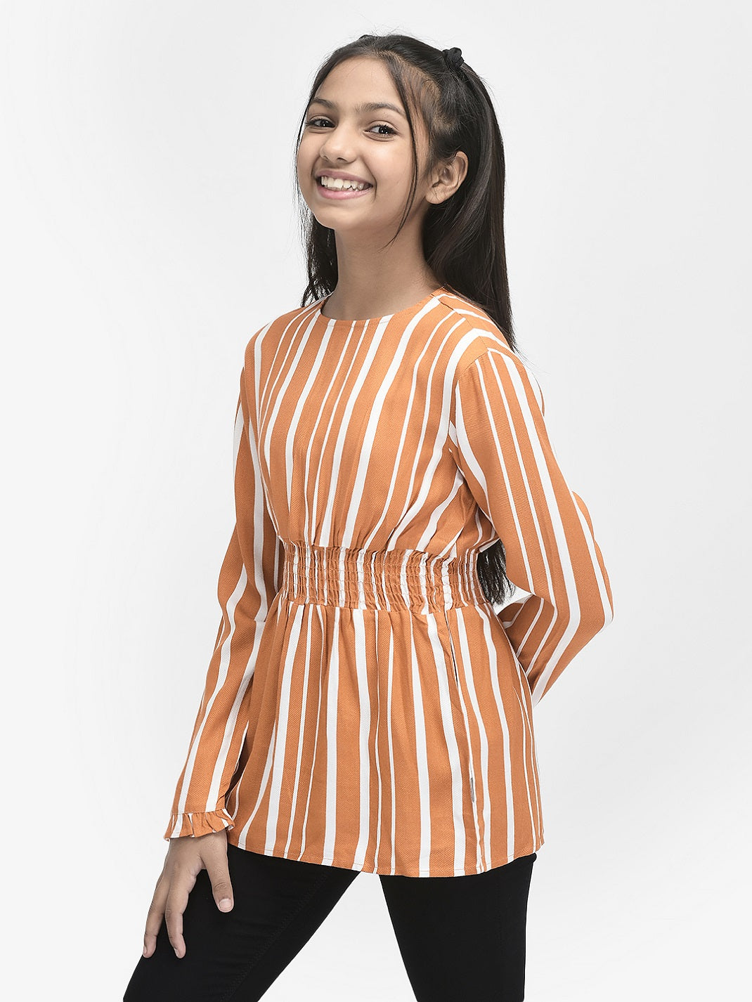 Orange Striped Top