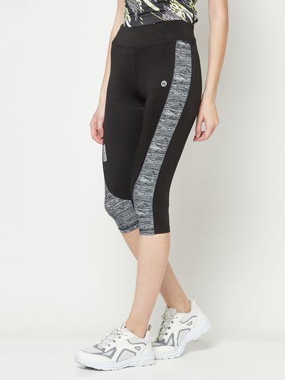 Black High Waist Capri Tights
