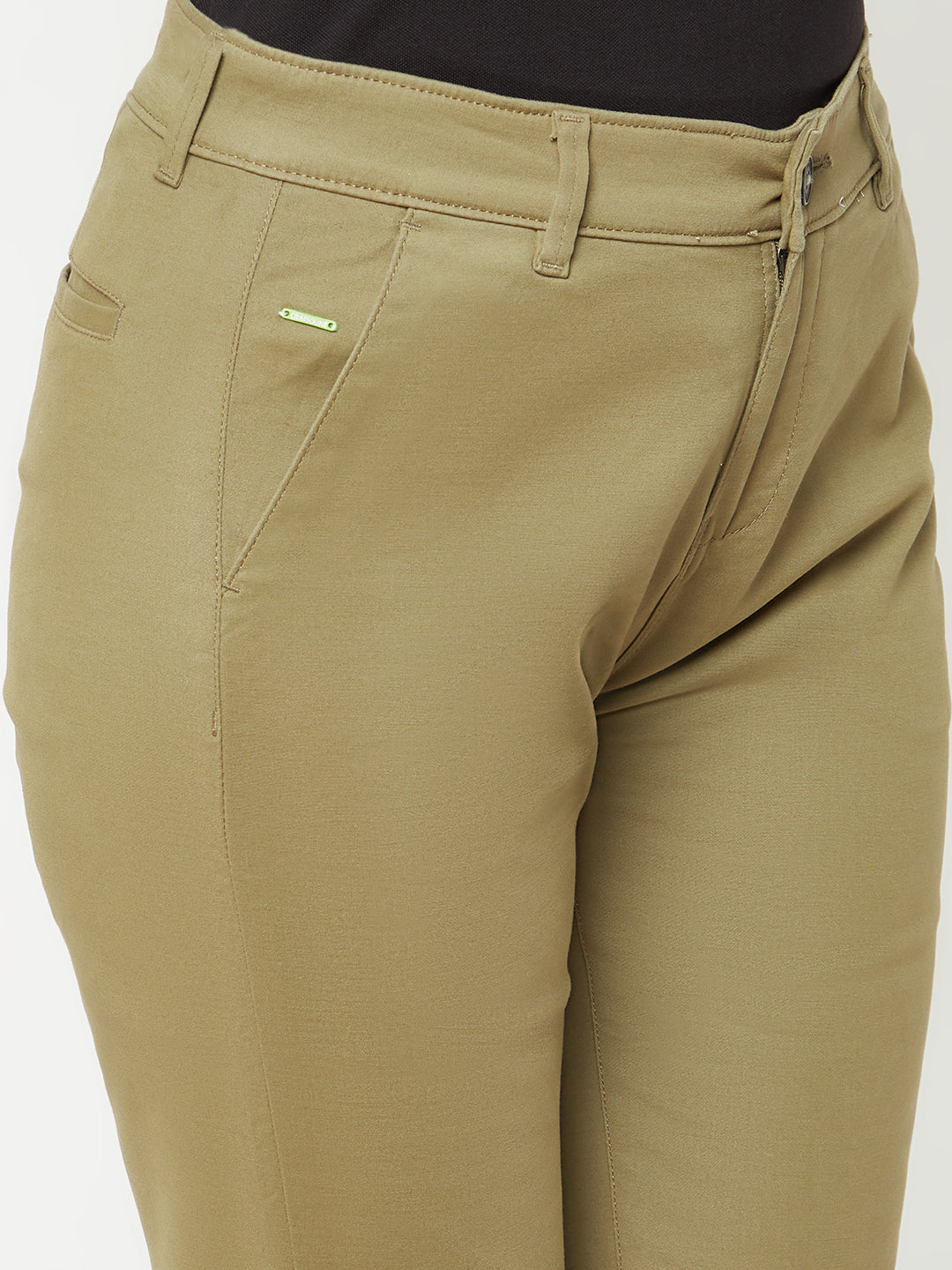  Olive Slim Cotton Trousers