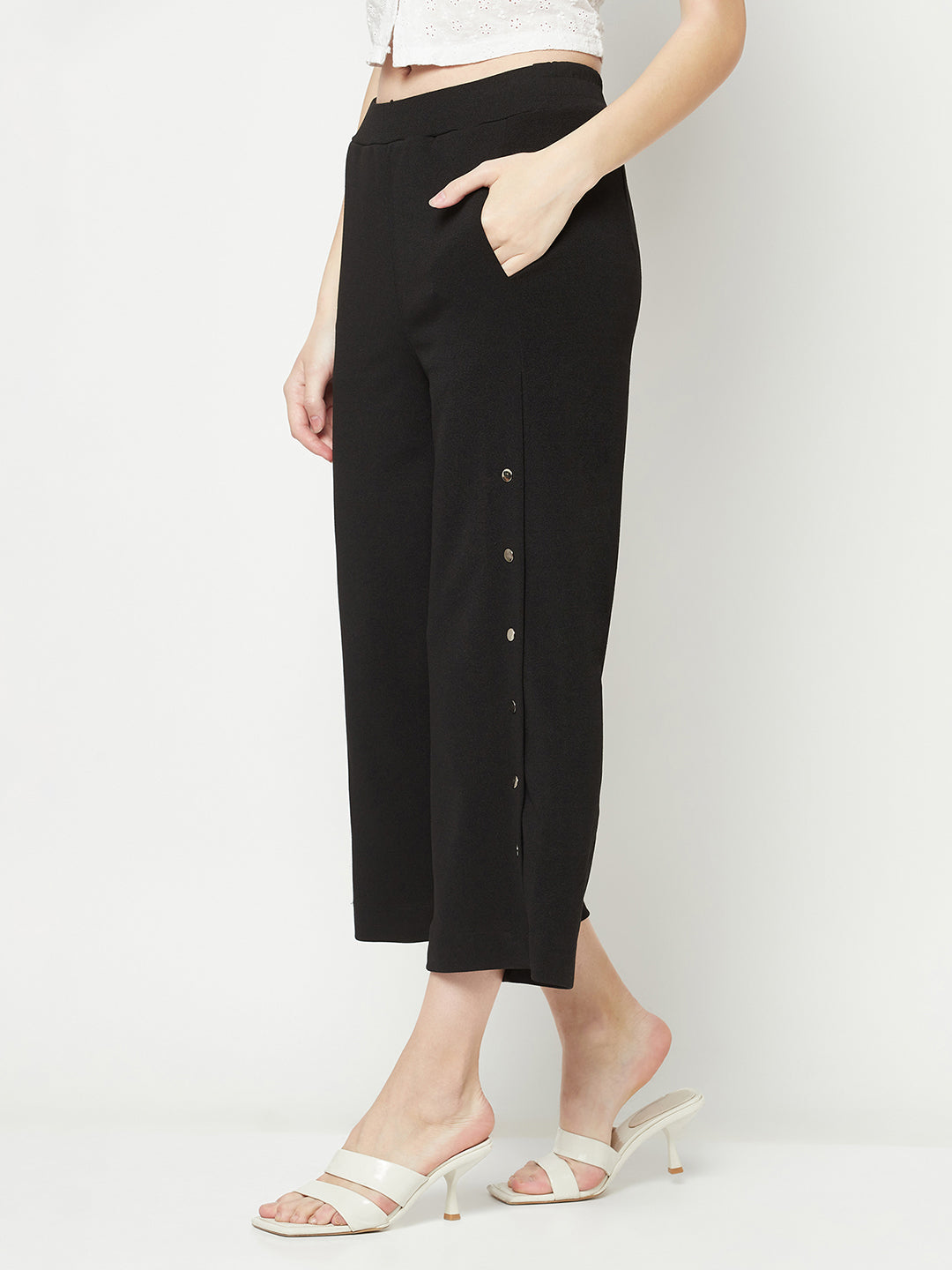 Black Cropped Trousers