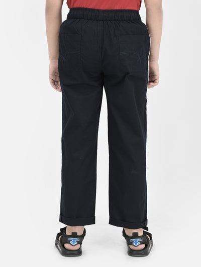 Navy Blue Cotton Track Pants