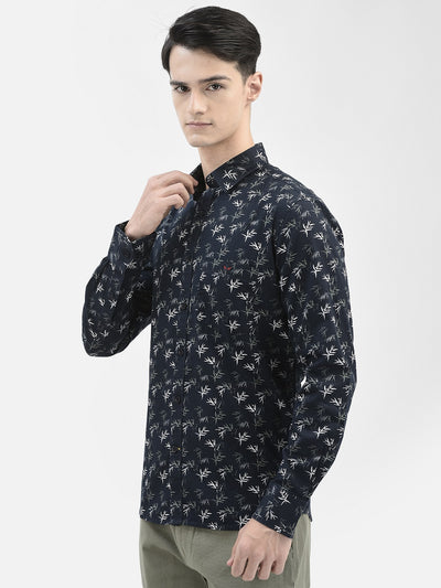 Navy Blur Floral Shirt
