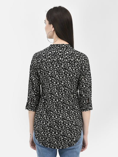 Floral Black Top