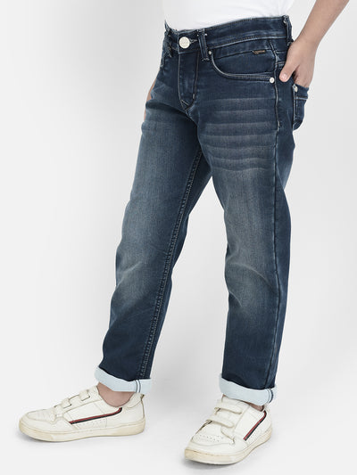 Navy Blue Light Washed Jeans