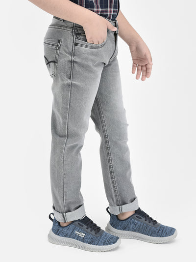 Grey Light Washed Jeans