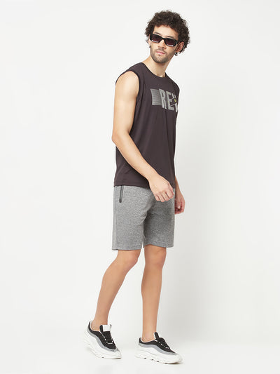 Grey Melange Athleisure Shorts