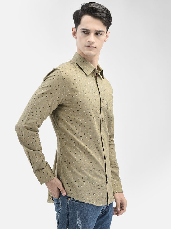 Olive Floral Shirt
