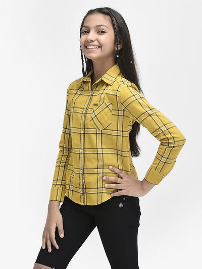 Yellow Checked Cotton Shirt