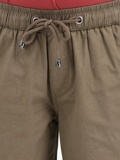 Brown Cotton Track Pants