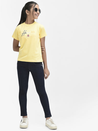  Yellow Typography Tshirt