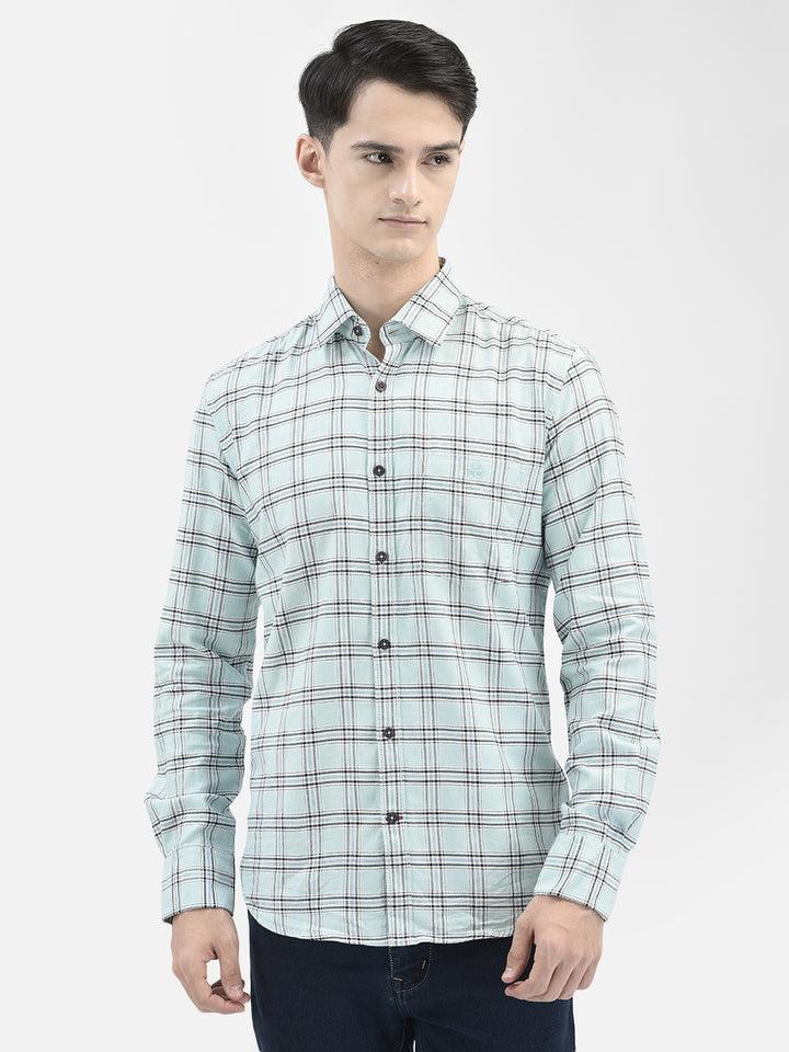Mint-Green Checked Shirt