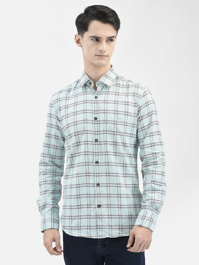 Mint-Green Checked Shirt