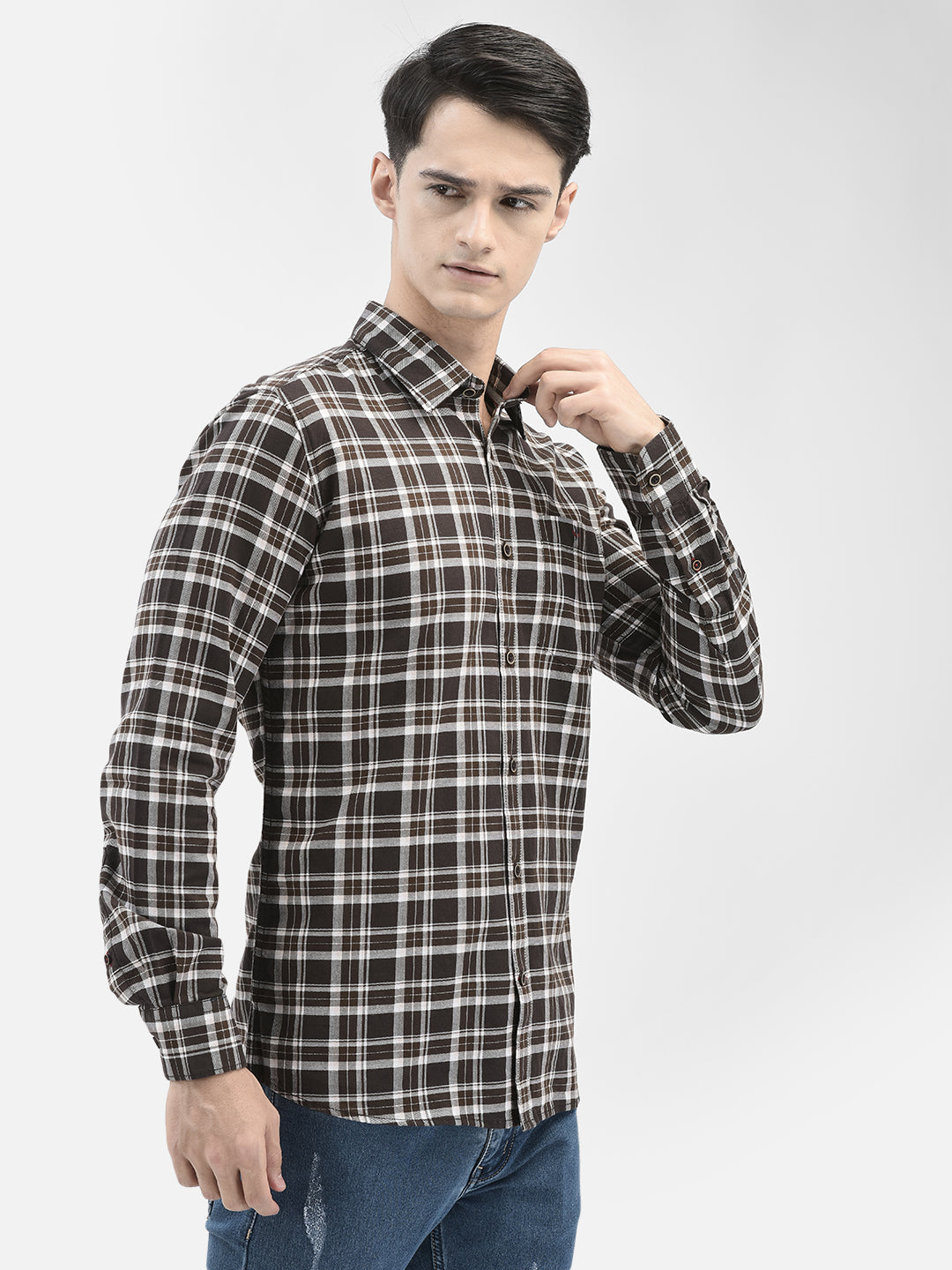 Brown Checked Shirt