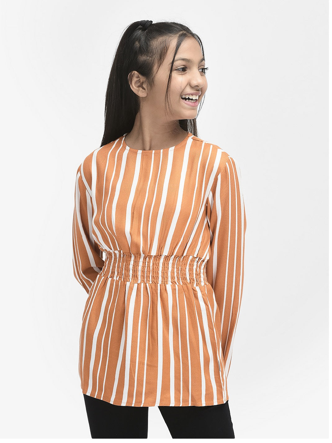 Orange Striped Top