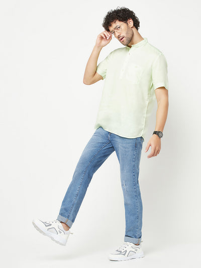 Light Green Linen Kurta