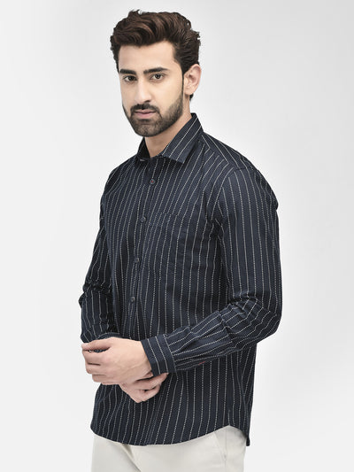 Navy Blue Stripes Shirt.
