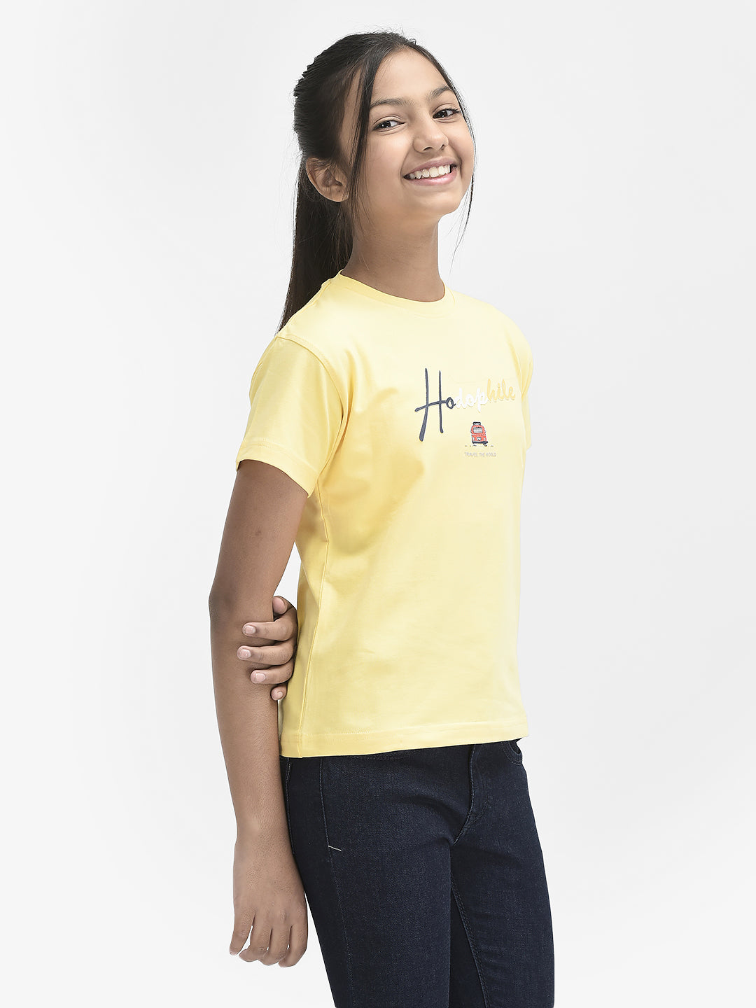  Yellow Typography Tshirt