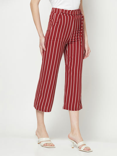 Red Tie-Belt Trousers