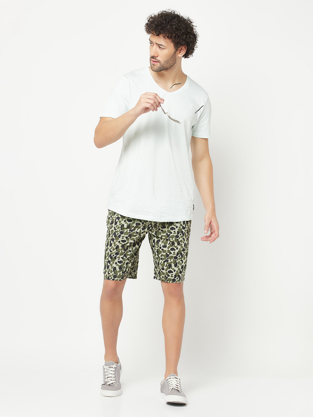 Olive Camouflage Lounge Shorts