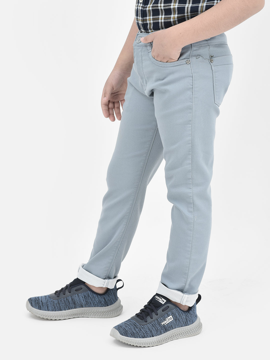  Blue Trousers in Denim Look