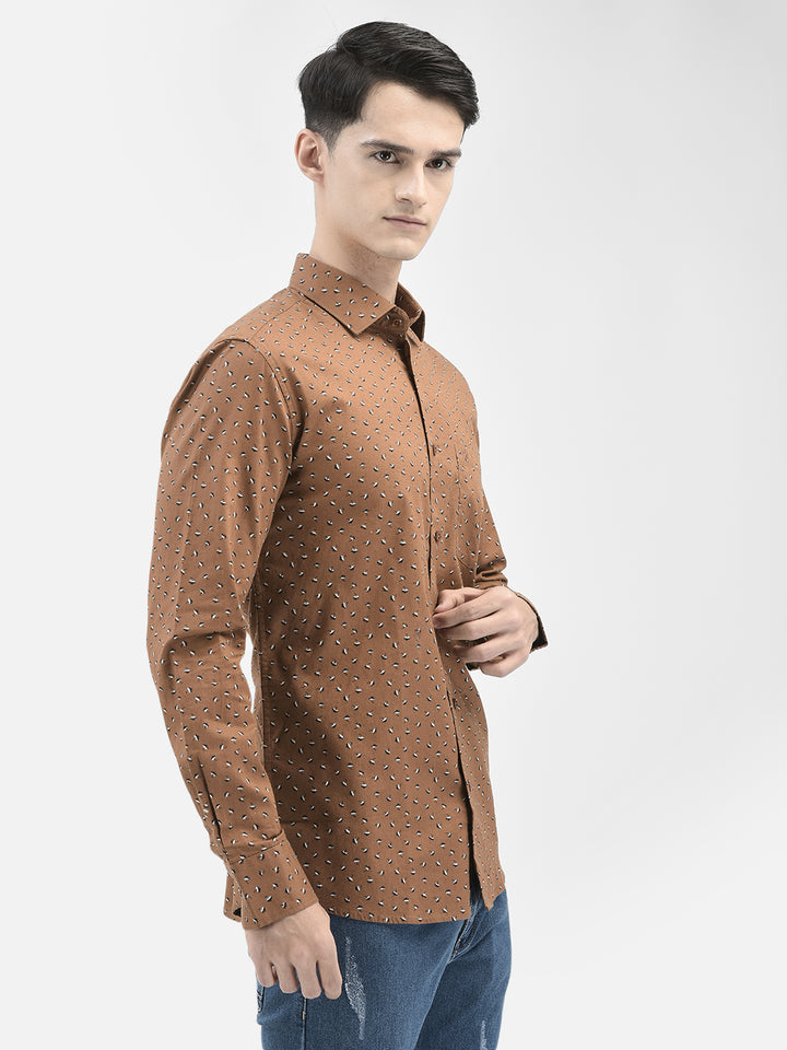 Brown Printed Shirt