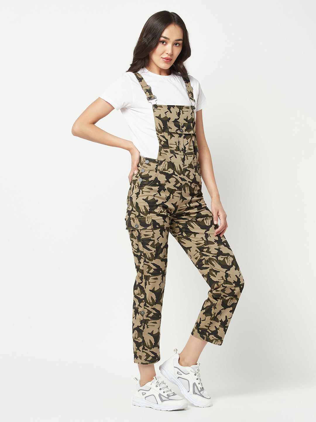  Olive Camouflage Straight Leg Dungarees
